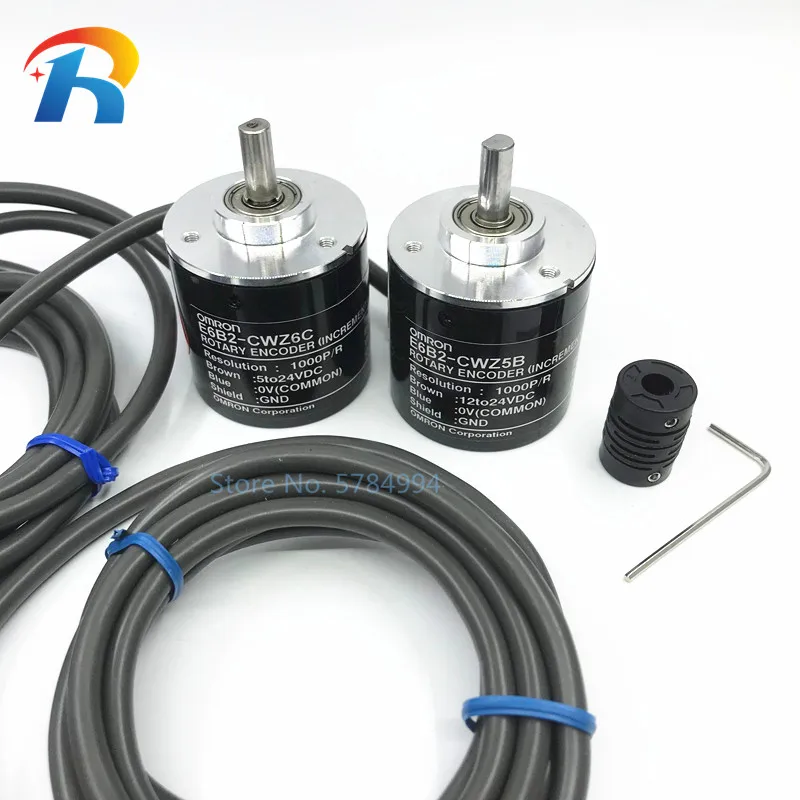 100% New E6B2 OMRON Rotary Encoder E6B2-CWZ5B DC12V-24V E6B2-CWZ6C DC5V-24V 5000P/R open collector PNP/NPN output