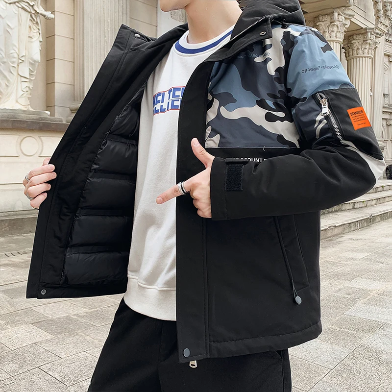 70% OFF TFETTERS Brand Slim Mens Coats 2019 New Winter Jackets Men Autumn Winter Warm Outwear Printed Jackets Outwear Casual Overcoat