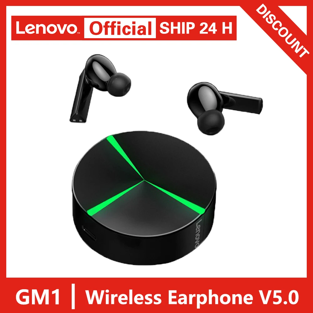 Lenovo GM1 Wireless Earphone Bluetooth 5.0 TWS Game Earbuds True Esports Waterproof Headphone With Mic Touch Contro For Xiaomi