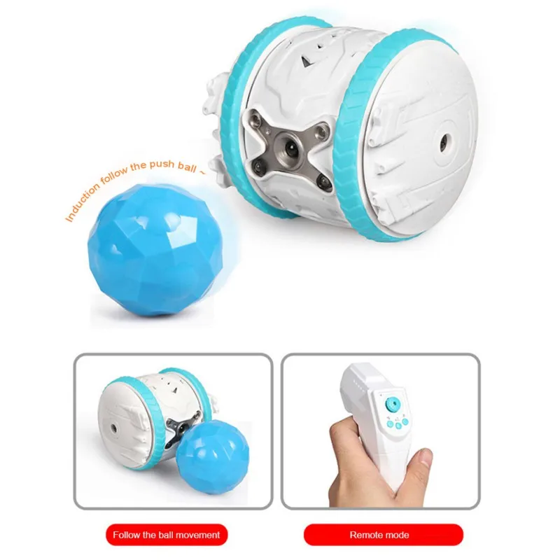 Pet Moving Ball Toy With Remote Multifunctional Dog Indoor Exerciser Toy Cat Smart Ball Toy Pet Interactive Chew Toy