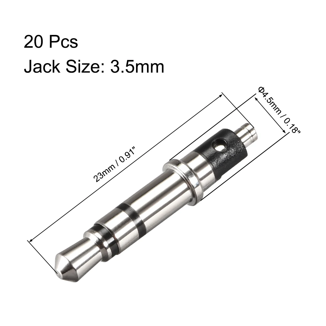 

uxcell Headphone Jack Adapter Male Plug Copper Gold Plating for Repair Earphone Black 2 Pole-20pcs Black