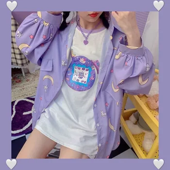 Korean Style Oversized Pastel Purple Shirt  2