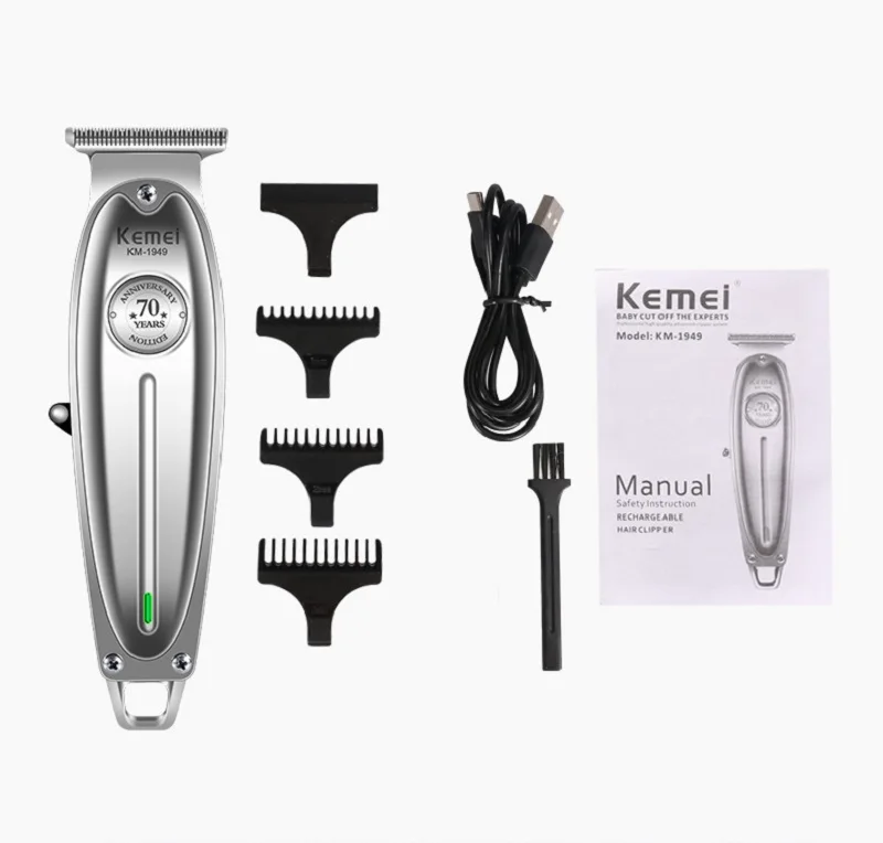 Kemei KM-1949 Professional Hair Clipper Men USB Electric Cordless Hair Trimmer T-Blade carving Bald head Hair cut Machine дневники 1948 1949