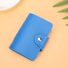  1PCS PU leather soft card holder color multi-card holder male and female bank card holder simple travel solid color small gift 
