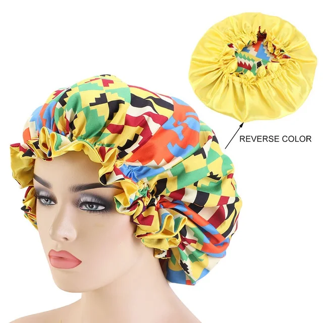 New Solid Women Satin Bonnet Fashion Stain Silky Big Bonnet for Lady Sleep Cap Headwrap Hat Hair Wrap Accessories Wholesale style8