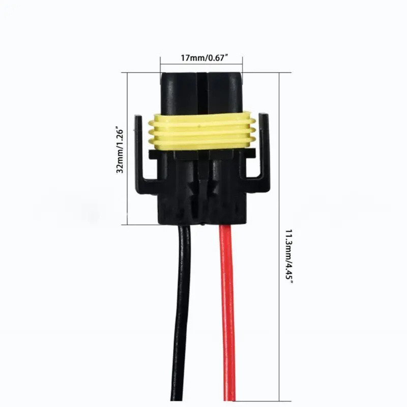 

2 pcs H11 H8 Wire Harness Socket Female Adapter for Headlight Fog Light Y98C