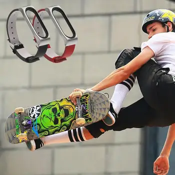 

Applicable Bracelet 3 For Xiaomi Wristband Crazy Horse PU Microfiber Strap With Classic Metal Shell Wrist Strap Watchband