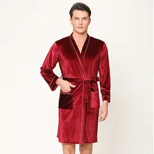 Сексуальное бархатное кимоно банное платье для женщин и мужчин велюровая Ночная рубашка повседневная одежда для сна размера плюс 3XL Свадебный халат для жениха