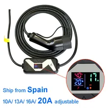 Электромобиль EVSE автомобильное зарядное устройство для Nissan Leaf для Ford type 2 EV зарядное устройство Schuko Plug chademo 20A IEC 62196 2