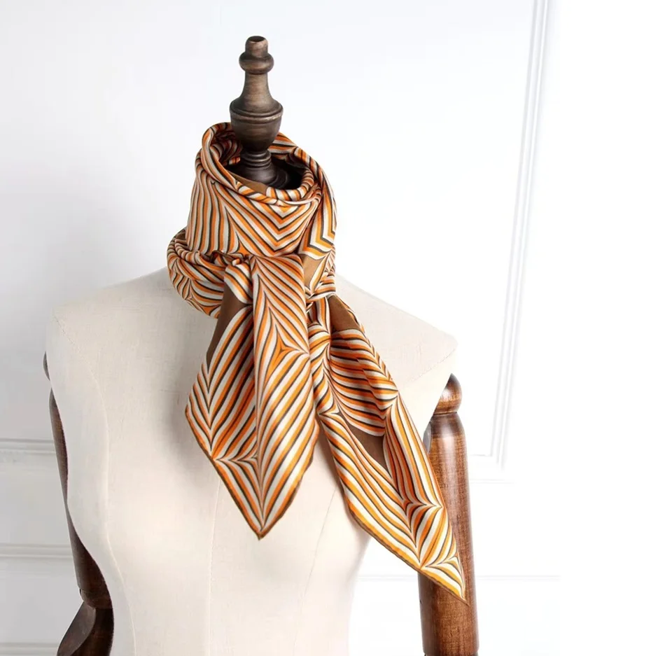 Женский шелковый шарф, шаль, модный хиджаб, головные шарфы для обертывания волос, 88*88 см