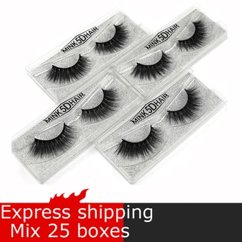 

MUYE 1 pair 25 boxes natural false eyelashes fake lashes long makeup 3d mink lashes eyelash extension mink eyelashes for beauty