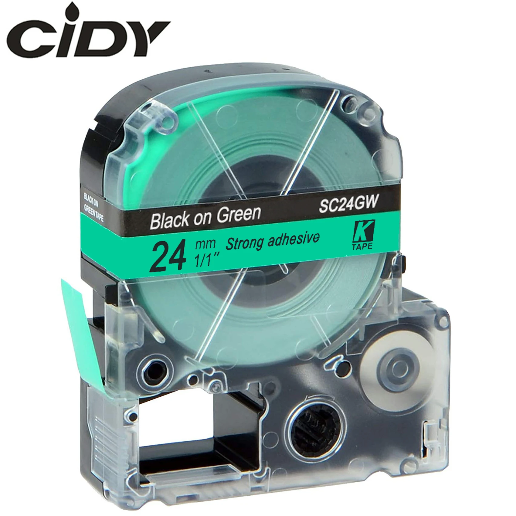 CIDY 24 мм черный на зеленый SC24GW/LC-6GBW9 LC-6GBW LC 6GBW LC6GBW совместимые ленты этикеток для