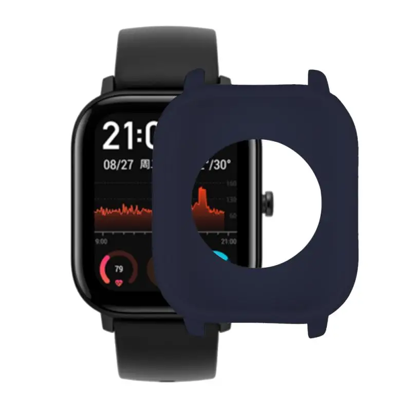 Wrists защитный чехол для Xiaomi Huami Amazfit GTS Bip BIT PACE Lite Молодежный ремешок для часов браслет PC оболочка бампер - Цвет: Синий