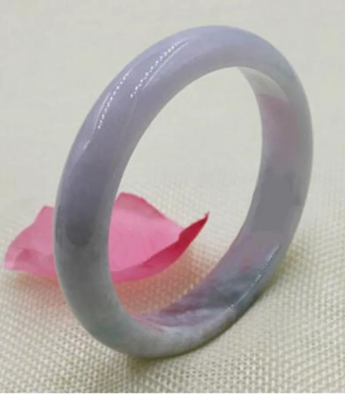 free shipping~$wholesale_jewelry59mm Certified Grade A Natural Lavender Green Jadeite Bracelet Bangle