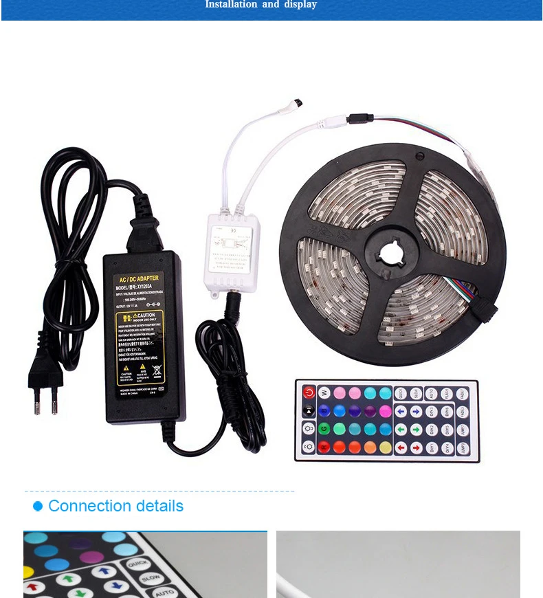 IP20 IP65 IP68 светодиодная лента RGB 5050SMD гибкая лента светодиод RGB 5 м лента диод DC 12 В пульт дистанционного управления адаптер