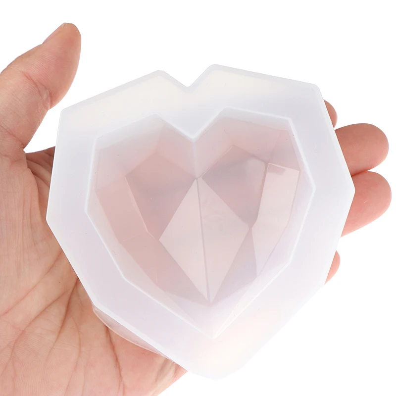 3D алмазное мыло формы любовь сердце дизайн силиконовые формы DIY автомобиль кулон Гипсовая Штукатурка форма сердечко свеча с бриллиантами формы