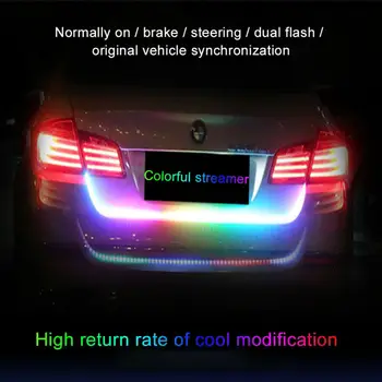 

Colorful RGB Car Rear Trunk Flowing Light Strip Brake Tail Lamp Waterproof