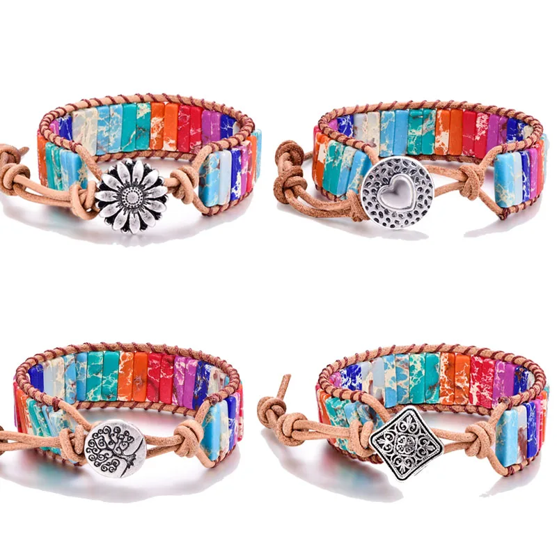 Новая мода 7 Рэйки лечение чакры кожаный браслет для женщин сердце Дерево жизни