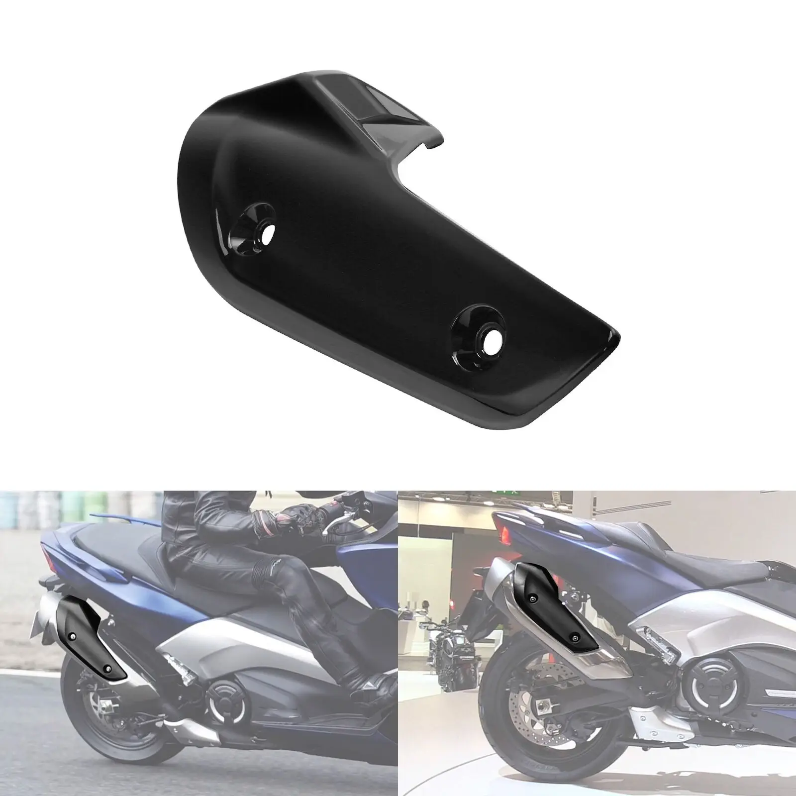 Motociclo Non Verniciato/Nero Lucido Exhuast Pipe Decor Cover Nero Lucido Per Yamaha T-Max Tmax 530 2017-2019 2018