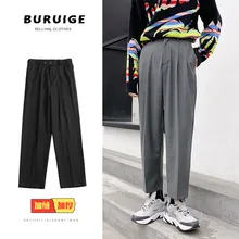 Осень и зима новые молодежные студенческие плюс бархатные корейские маленькие брюки модные повседневные однотонные брюки серый черный/хаки