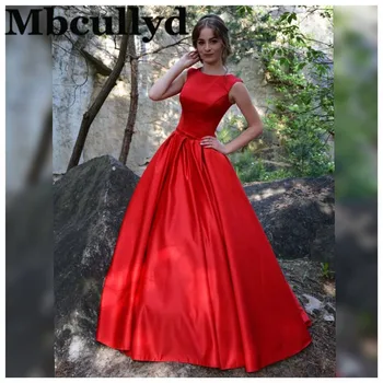 

Mbcullyd Graceful Red Prom Dresses Long 2020 Elegant Satin Formal Evening Party Gowns For Women New Vestidos de fiesta de noche
