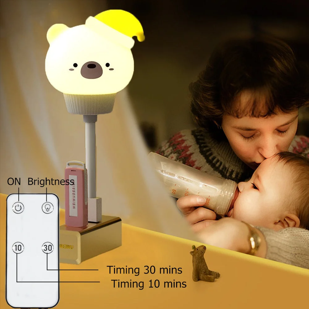 Details about   USB Children Night Light Cute Bear Rabbit Desktop Fairy Tale Decoration LED Lamp 