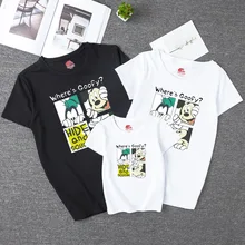 1 piece 2020 Cartoon Mickey Goofy Parent children tshirt family set spring short sleeve summer shirts Father Mother Kids T-shirt
