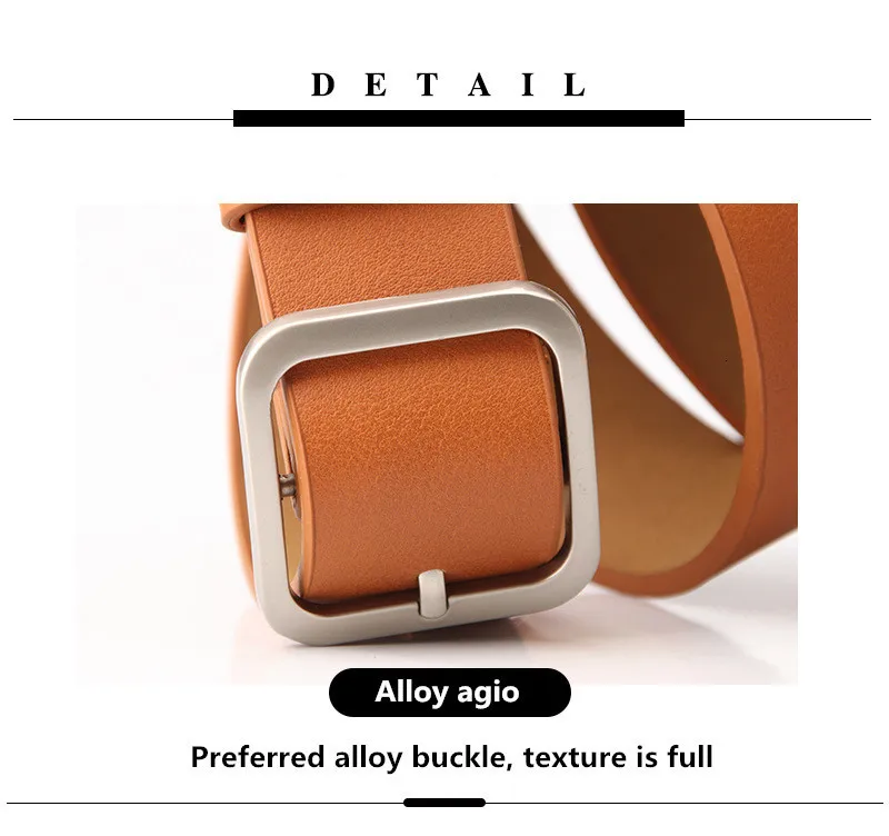 New Wide Leather Waist Strap Belt High Quality Women Square Pin Metal Buckle Belts Woman Belts For Jeans