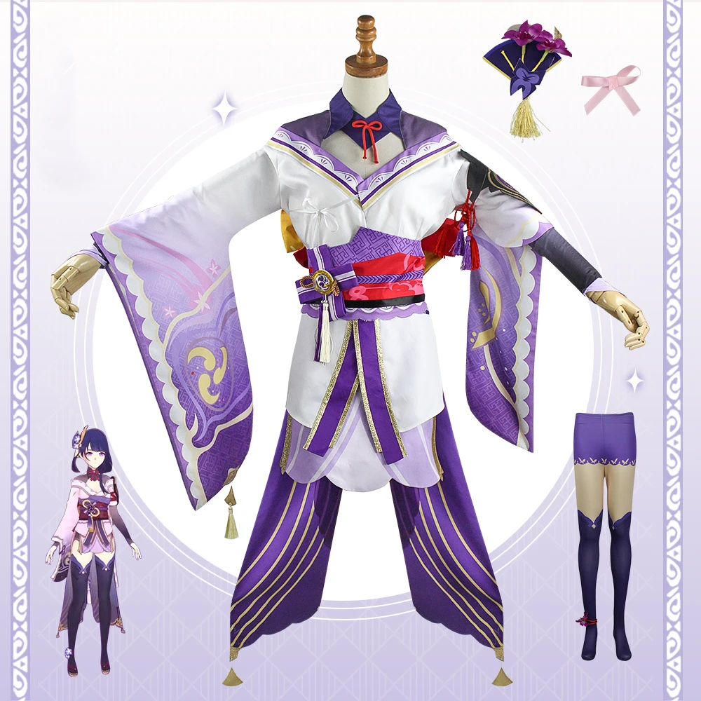 

Anime Game Genshin Impact Shogun Raiden Combat Dress Lovely Uniform Cosplay Costume Halloween Women Free Shipping 2021 New