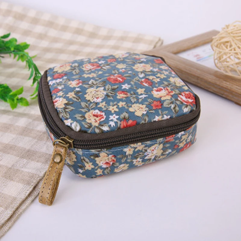 floral Модный маленький кошелек с цветочным принтом, милое портмоне бумажник с изображением персонажей из мультфильма, женская сумка для хранения, кошелек, сумки, Женский мини-кошелек на молнии - Color: floral