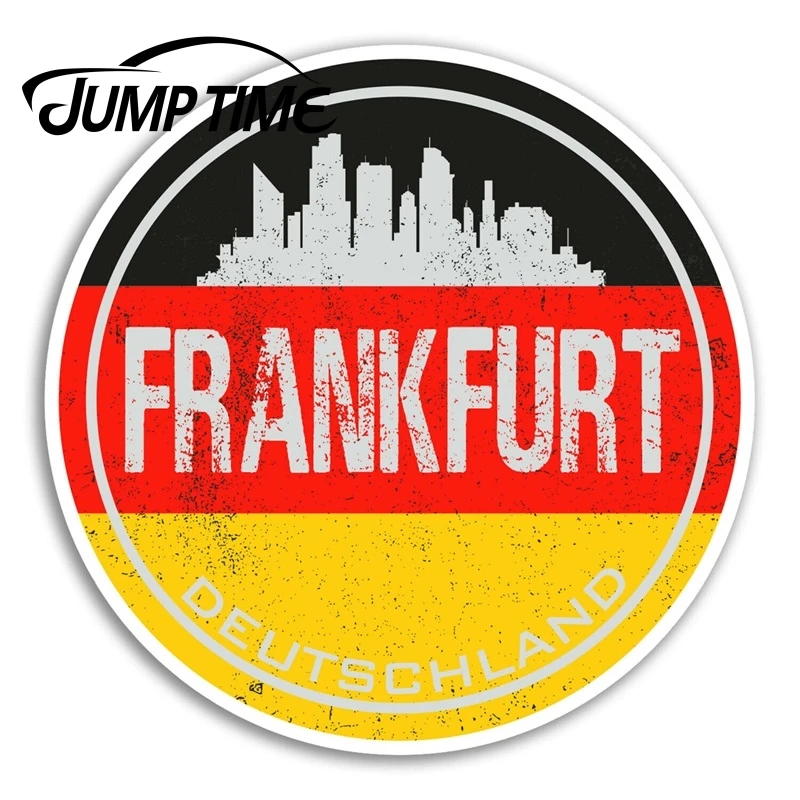 ジャンプ時間フランクフルトドイツビニールステッカーフラグステッカーラップトップ荷物デカール装飾窓バンパー防水 車のステッカー Aliexpress