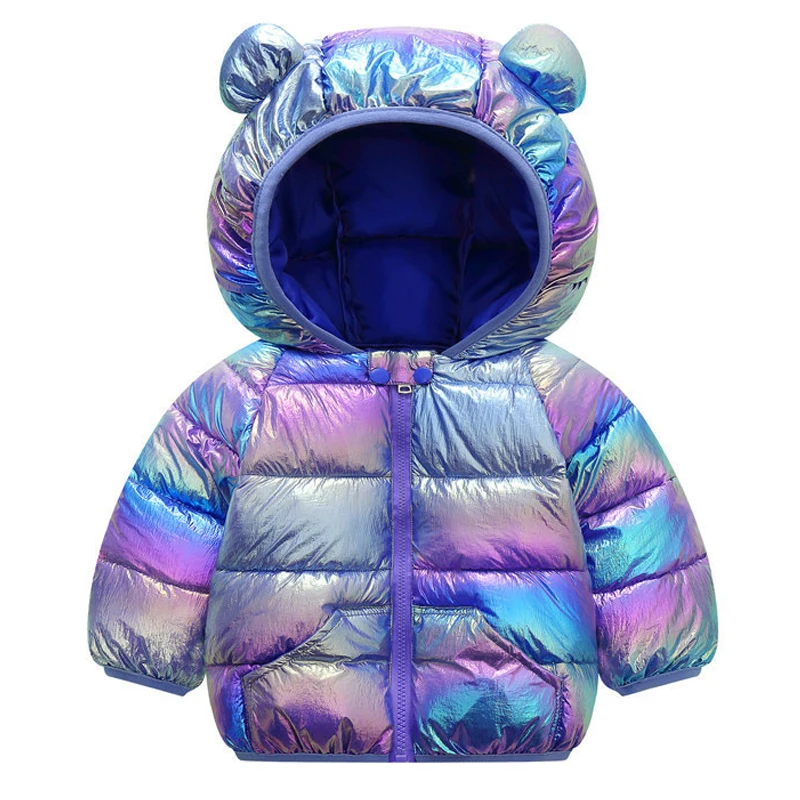 

Children Down Cotton Coat Autumn Winter Clothes 2023 New Fashion Warm Outerwear Kids Baby Boys Girls Hooded Bright Color Jackets