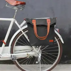 Tourbon, винтажная сумка для велосипеда, сумка на заднее сиденье для велосипеда, сумка для езды на велосипеде, черная, вощеная, парусиновая