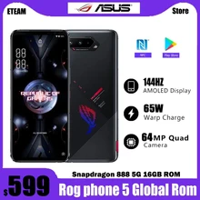 Global Rom ASUS ROG 5 5pro 5G Gaming Smartphone 16GB 256GB Snapdragon888 Android 11 Mobil phone 6000Mah Battery 65W Fast charger
