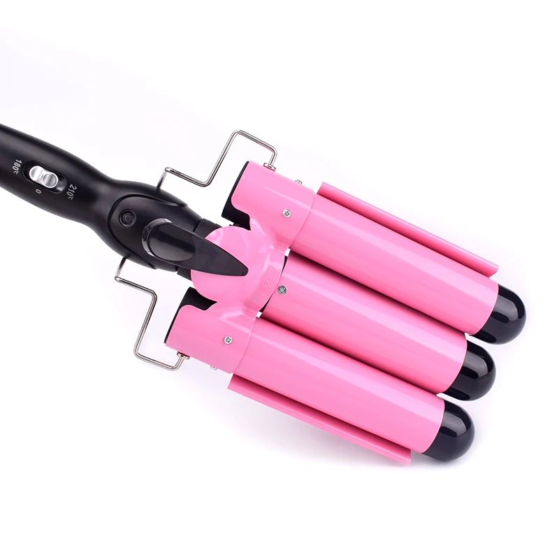 Ferro de Ondulação do Cabelo Modelador de Cabelo Onda do Cabelo Profissional Cerâmica Barril Triplo Ferros Waver Ferramentas Estilo Varinha 33 Beleza e saúde