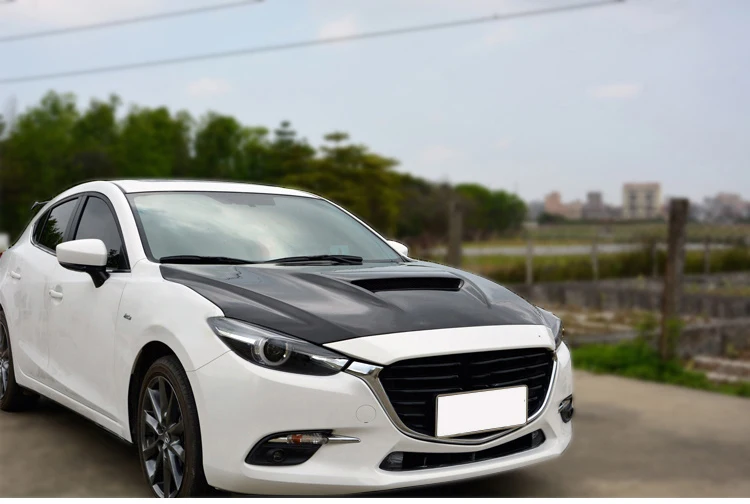 Автомобиль-Стайлинг для Mazda 3 Axela BM 14-17 MPS стиль карбоновый капот глянцевая отделка капота покрытие волокна Тюнинг Комплект Дрифт гоночная отделка