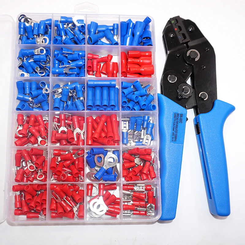 conector de fio elétrico sortido, conjunto de garfo de anel com broca