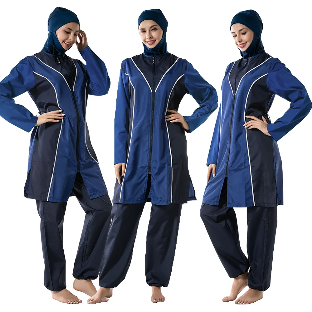 New Hijab Women Swimming Suit Long Full Cover Burkini Muslim Swimwear