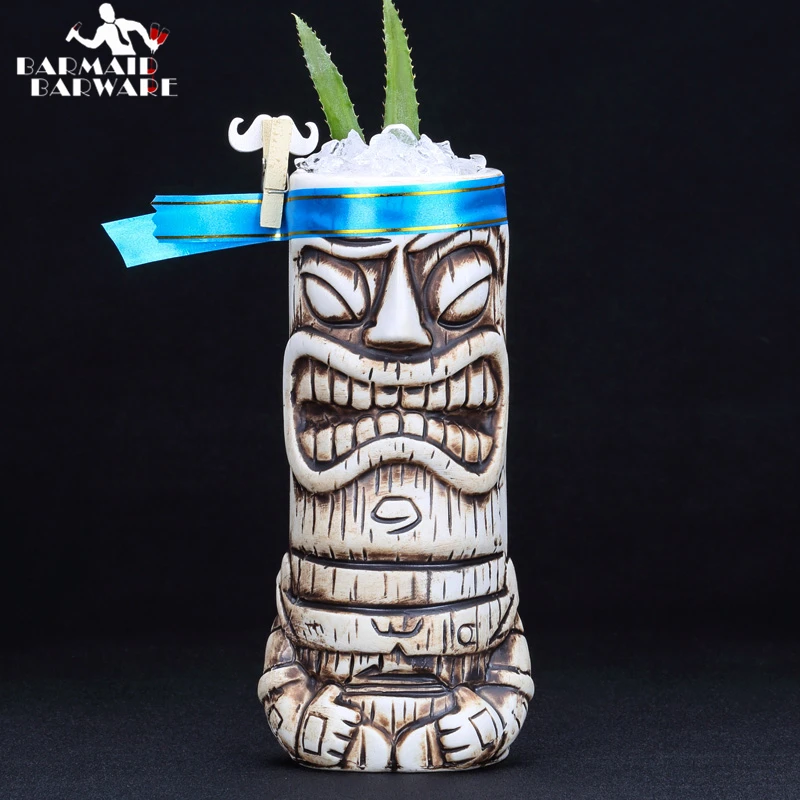 600ml Ceramic Tiki Mug Creative Porcelain Beer Wine Cup Bar Tool | Дом и сад