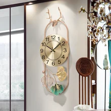 New Chinese Style Light Luxury Hanging Clock Living Room Decoration Porch Restaurant Creative Household Fashion Clock