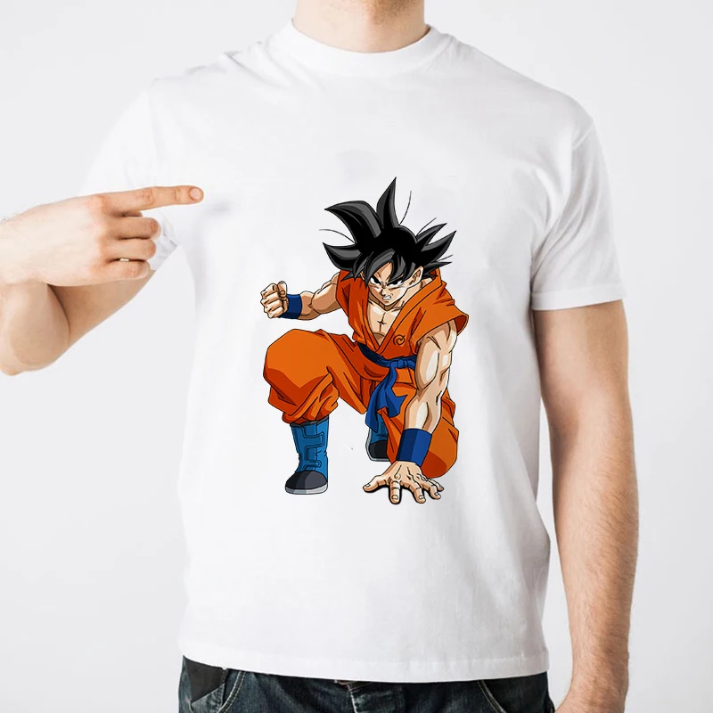 Эффектная Мужская футболка с Драконий жемчуг Z Goku, Высококачественная Спортивная модная повседневная брендовая одежда Harajuku, забавные объемные футболки с аниме