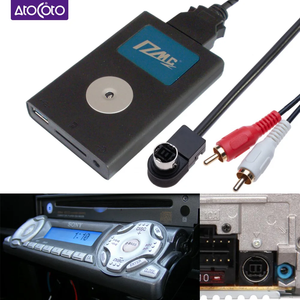 Автомобильный DMC цифровой музыки чейнджер Bluetooth/USB/SD/диск с адаптером AUX для Sony