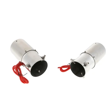 

2X Car Exhaust Pipe With Red Led Light Universal Fit 30 63mm