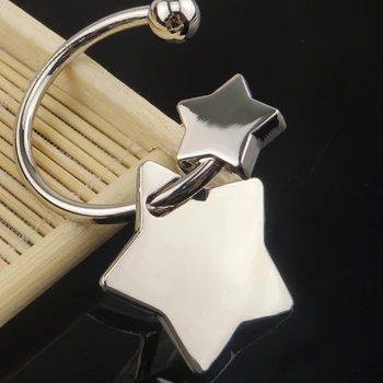 

Novelty Trinket Five-pointed Star Keychains Alloy Keyring Charm Jewelry Creative Semicircle Earhook Key Holder Friends Gift