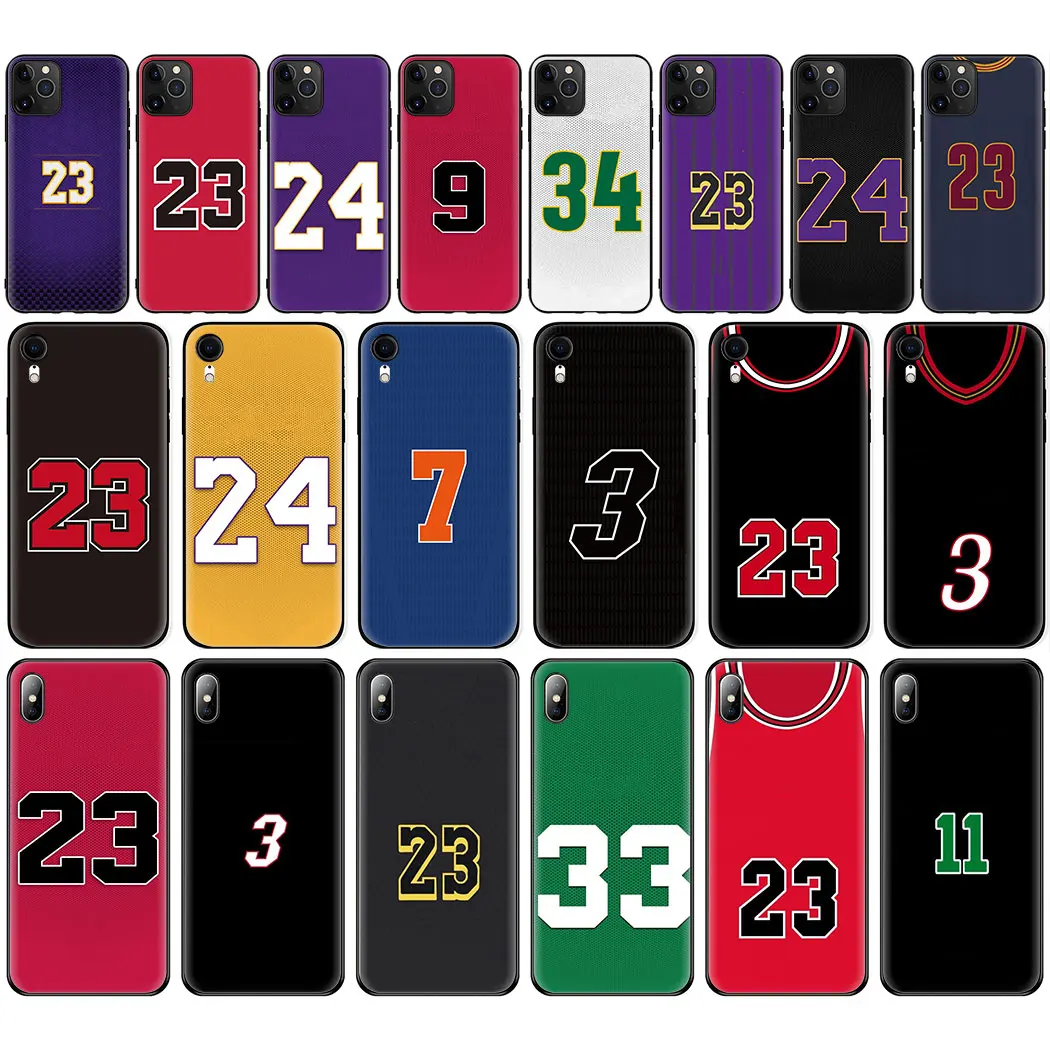 Мягкий силиконовый чехол Basketball 23 24 Number для iPhone 11 Pro Max 6 7 8 Plus 5 5S 6S X XR XS