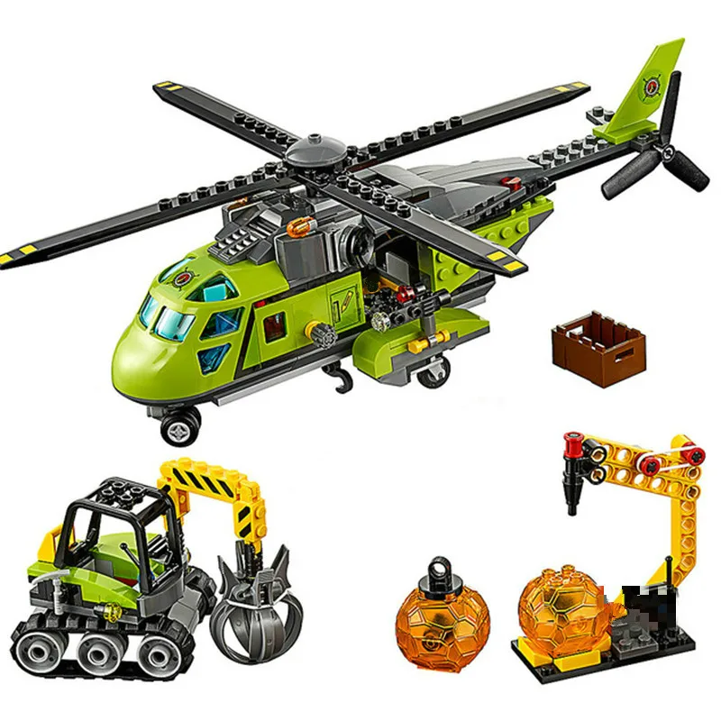 10640 вертолет поставки вулканов городской серии строительные блоки кирпичи