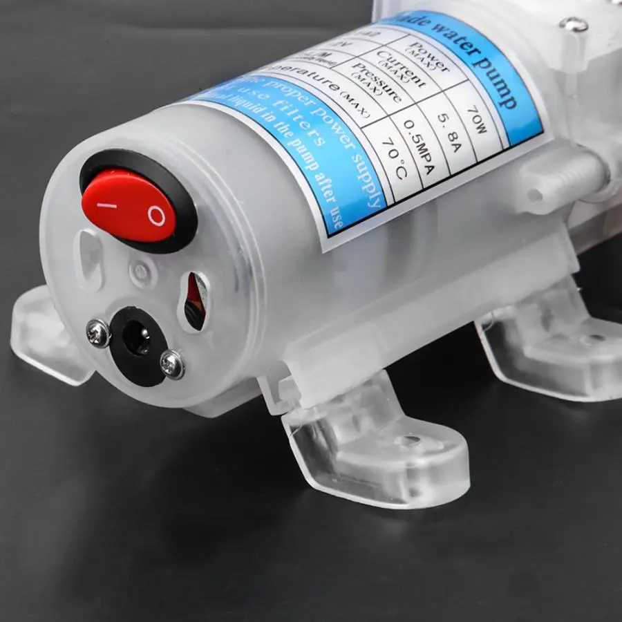 DC 12V 70W Diaphragm Self Priming Home use Food Grade Electric Water Pump White Self Priming Water Pump