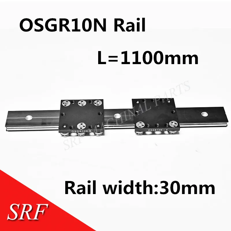 Aluminum roller Linear Motion Rail 30mm width OSGR10N External double axis guide rail L=1100mm with OSGB10N Bearing slide block afbeelding