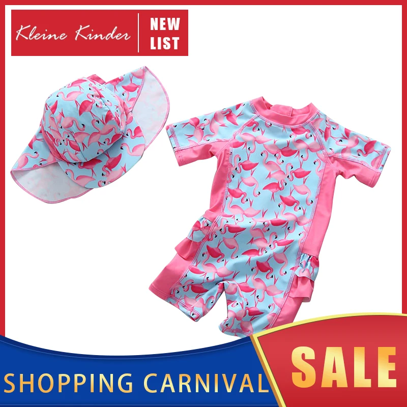 Одежда для купания для маленьких девочек; цельный купальный костюм с изображением фламинго для младенцев; Защита от УФ-лучей; Новинка года; летний купальный костюм для девочек; детский купальный костюм