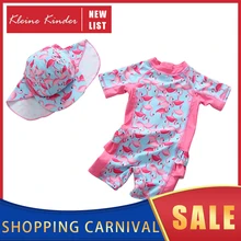 Одежда для купания для маленьких девочек; цельный купальный костюм с изображением фламинго для младенцев; Защита от УФ-лучей; Новинка года; летний купальный костюм для девочек; детский купальный костюм